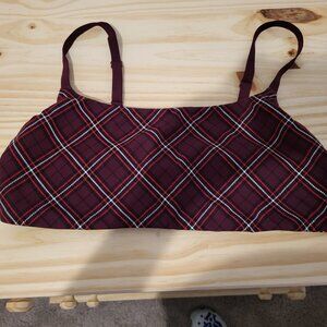 Victoria’s Secret bralette maroon tartan